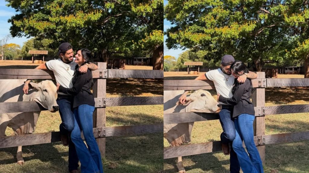 Zé Felipe e Ana Castela compartilham fotos abraçados